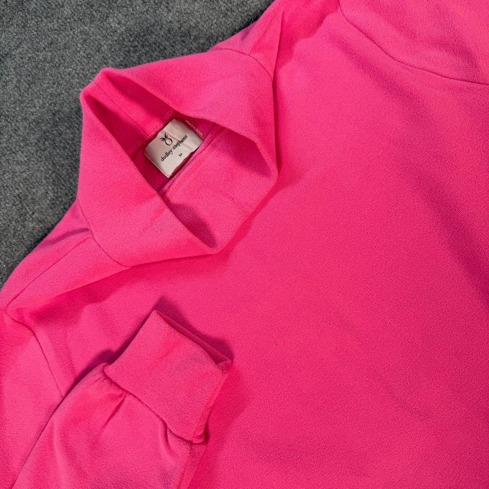 Dudley Stephens Cobble Hill Fleece Turtleneck Neon Pink Size M Pullover #4717